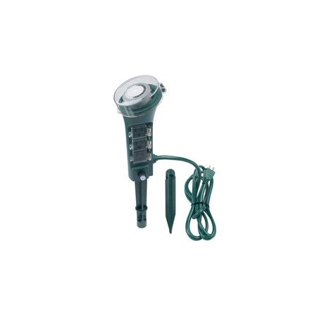 Cable Wholesale 6-Outlet yard stake with mechanical timer. 6 foot cord. Green 12W2-36106